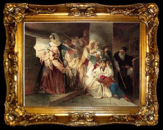 framed  unknow artist Arab or Arabic people and life. Orientalism oil paintings  394, ta009-2
